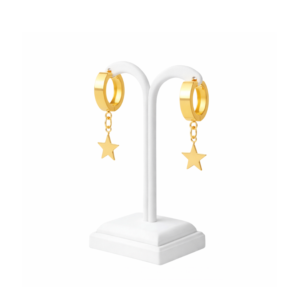 Minimalist Star Charm Huggie Earrings