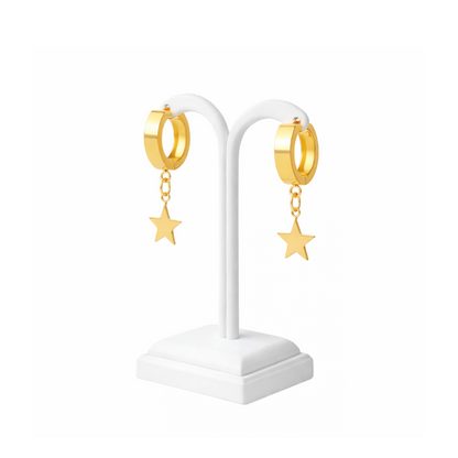 Minimalist Star Charm Huggie Earrings