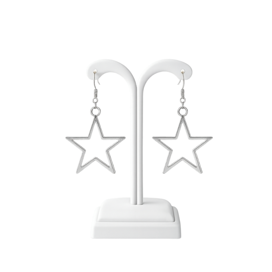 Vintage Hollow Star Drop Earrings