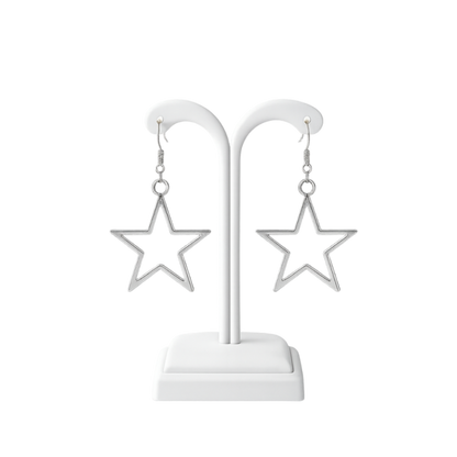 Vintage Hollow Star Drop Earrings