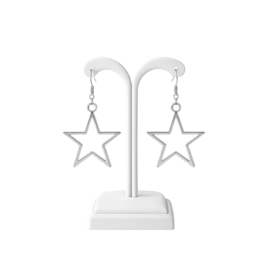 Vintage Hollow Star Drop Earrings