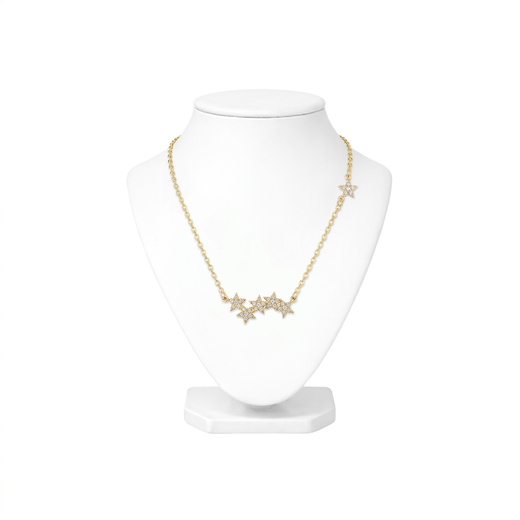 Cluster Zircon Star Necklace
