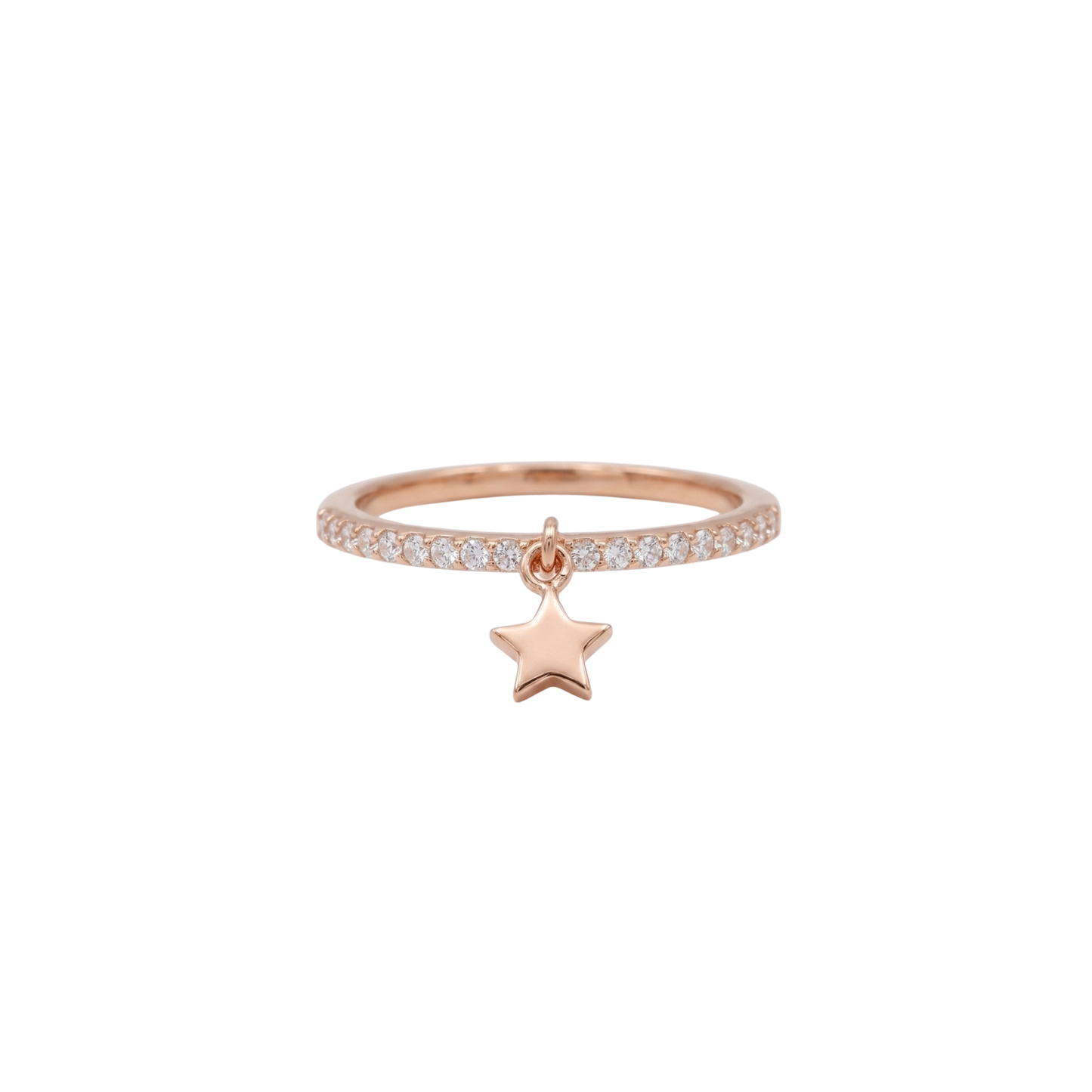 Dangle Star Pavé Silver Ring