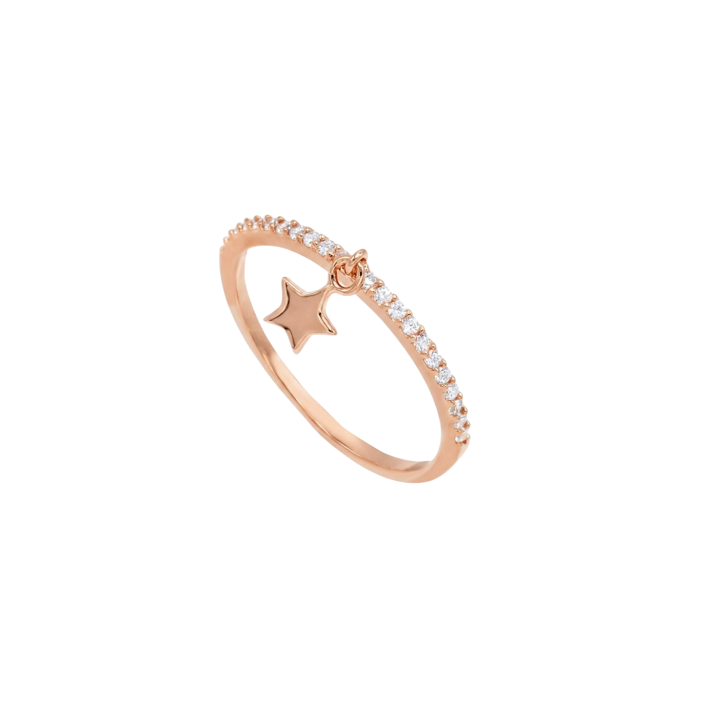 Dangle Star Pavé Silver Ring