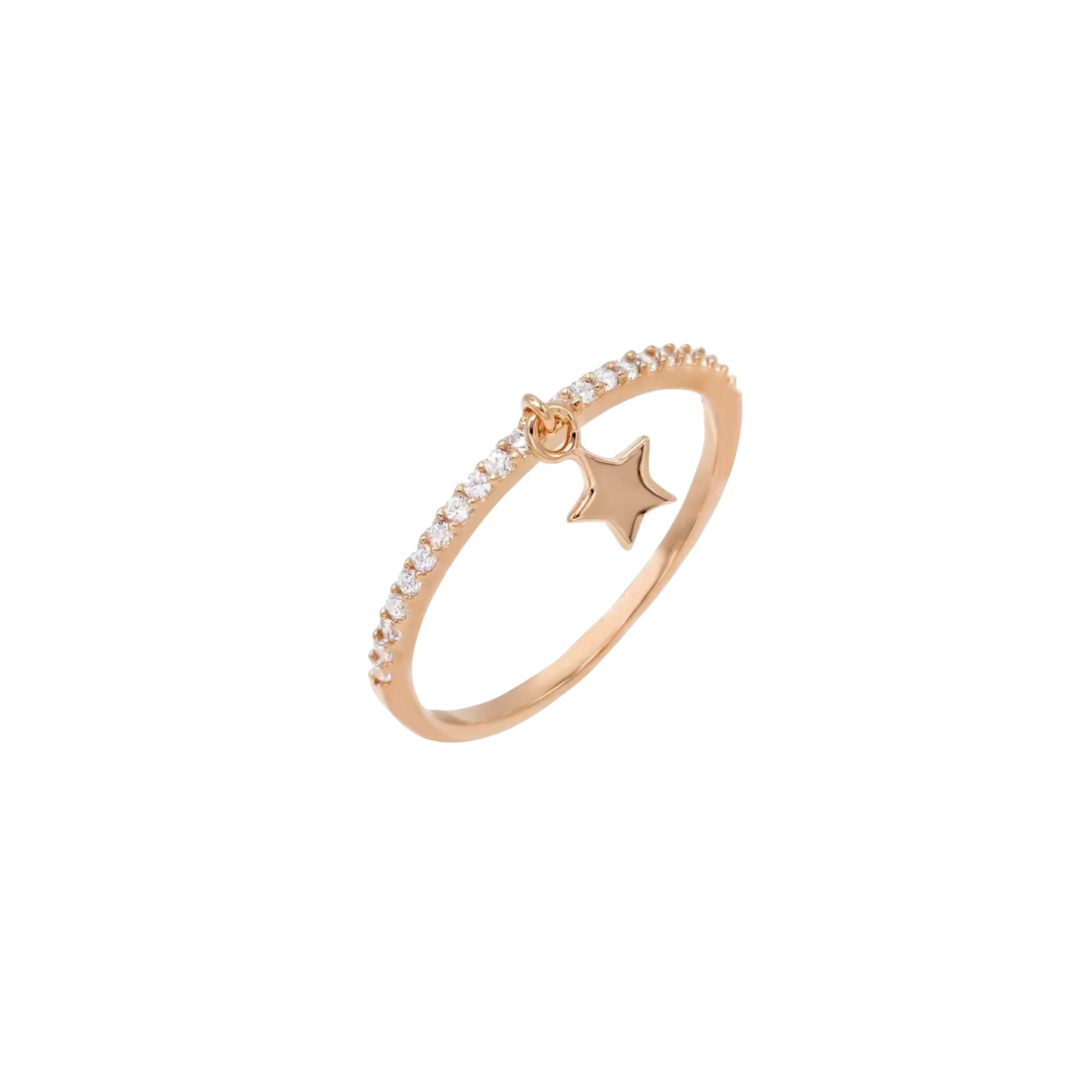 Dangle Star Pavé Silver Ring