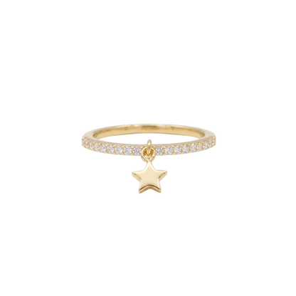 Dangle Star Pavé Silver Ring