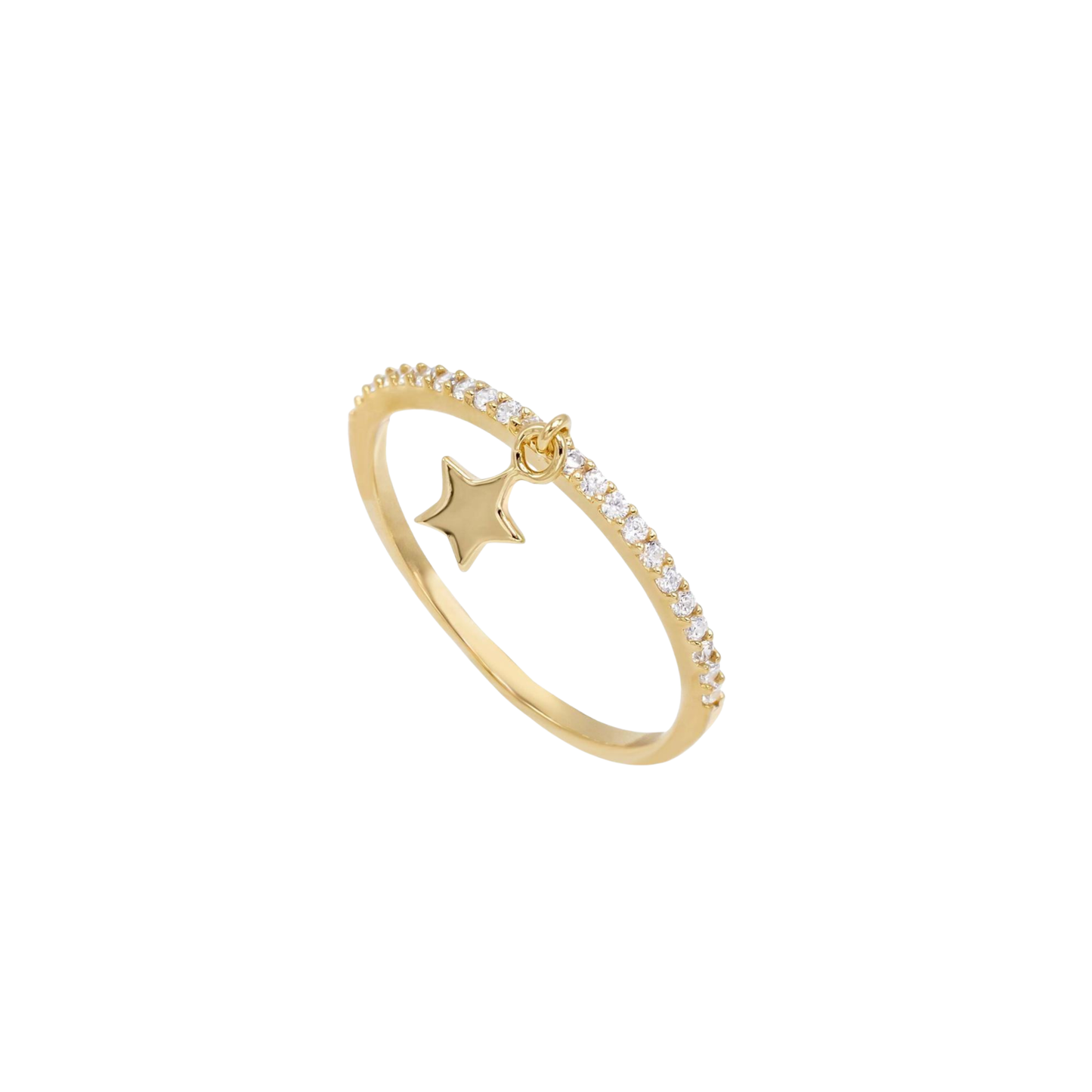 Dangle Star Pavé Silver Ring