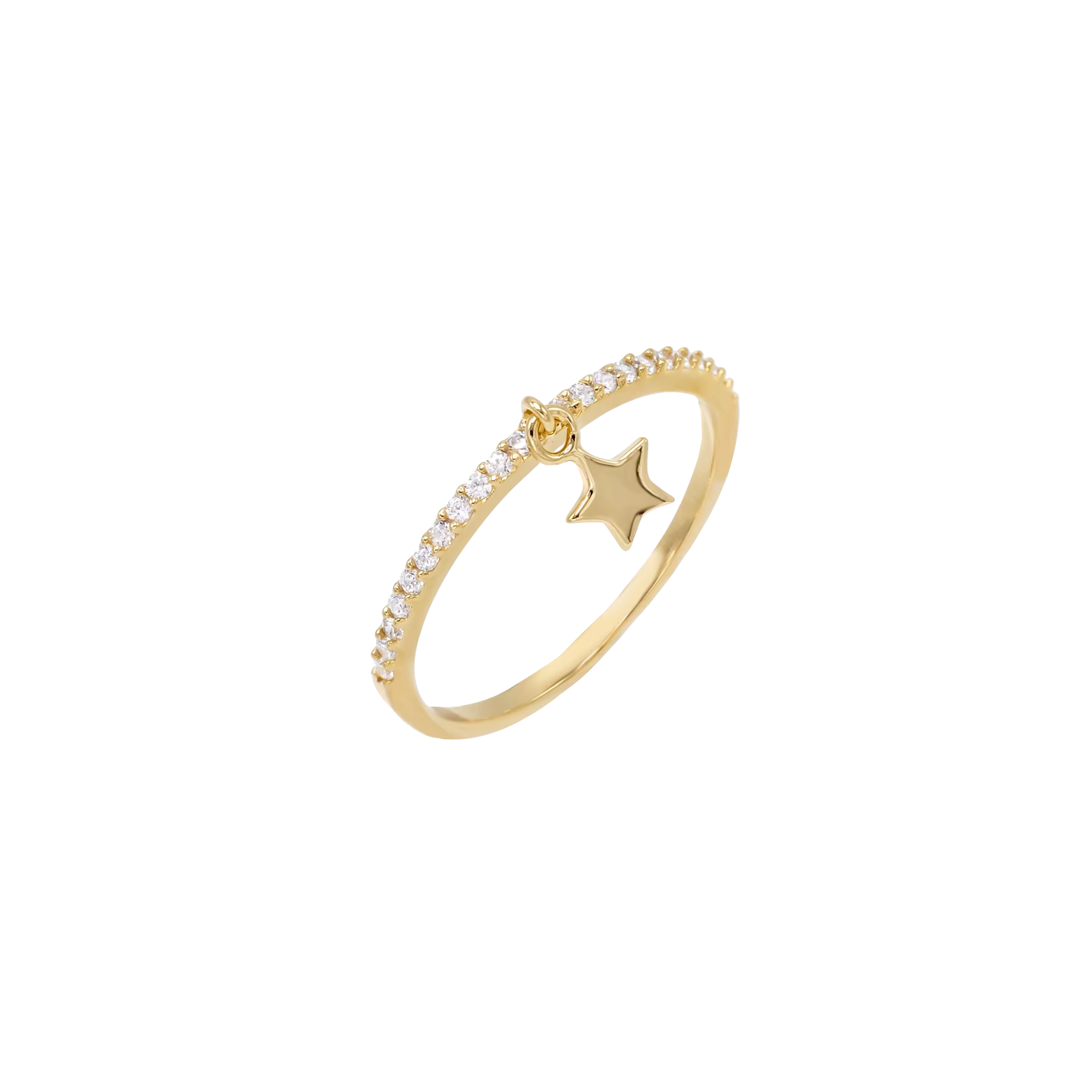 Dangle Star Pavé Silver Ring