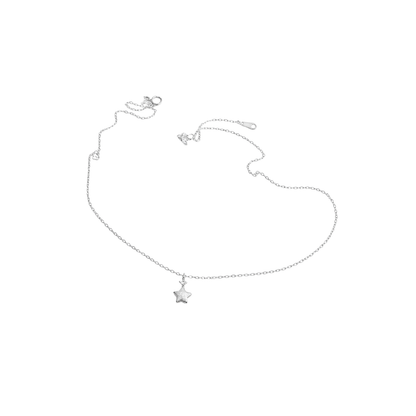 Brushed Star Zircon Pendant Necklace