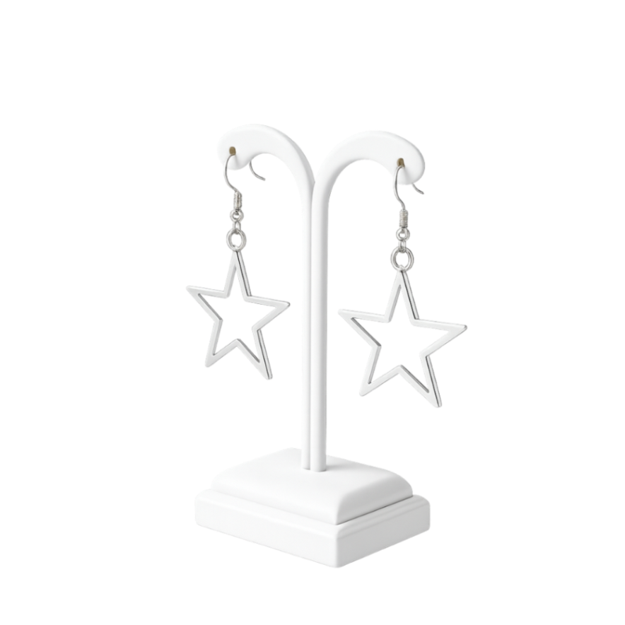 Vintage Hollow Star Drop Earrings