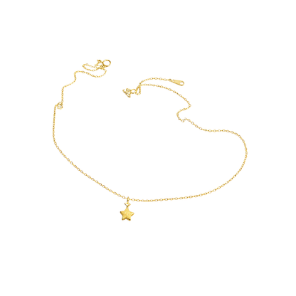 Brushed Star Zircon Pendant Necklace