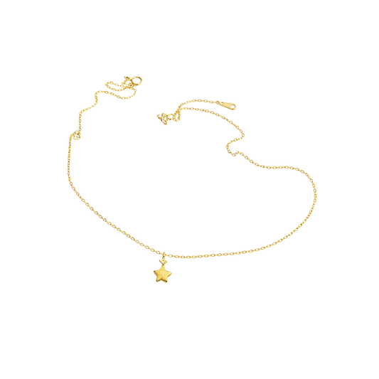 Brushed Star Zircon Pendant Necklace