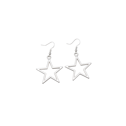 Vintage Hollow Star Drop Earrings