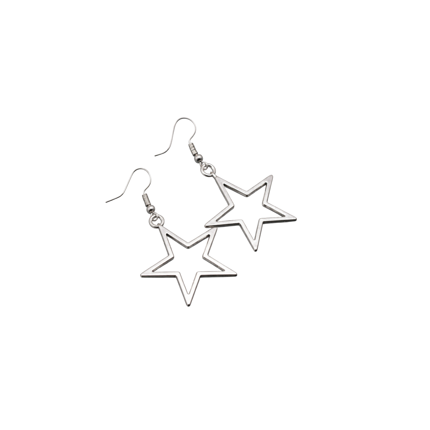 Vintage Hollow Star Drop Earrings