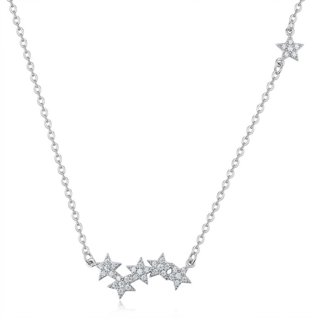 Cluster Zircon Star Necklace