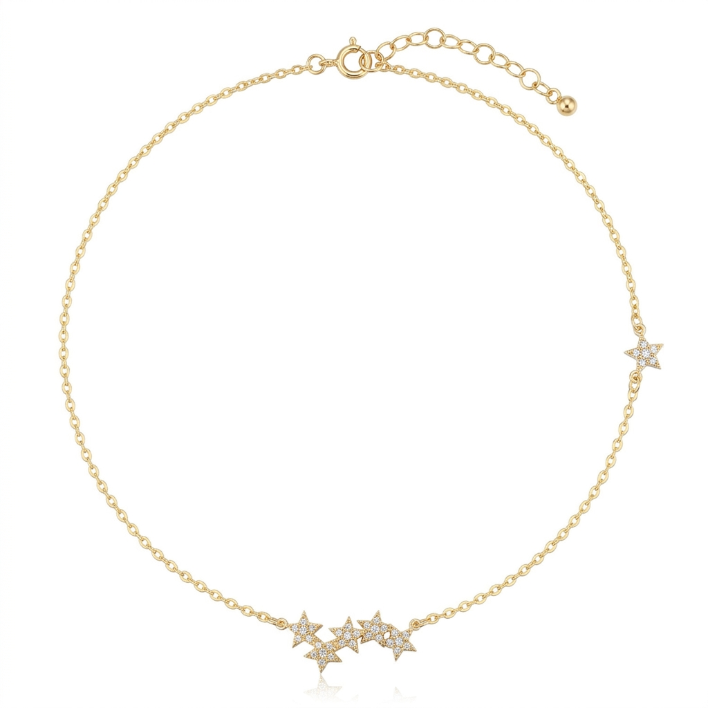 Cluster Zircon Star Necklace