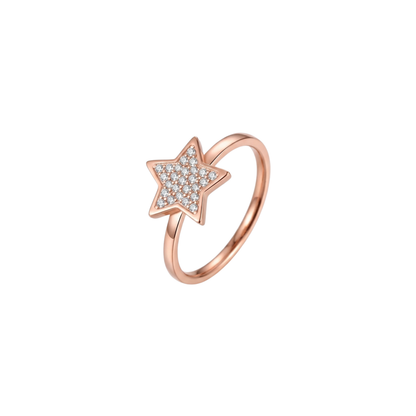 Rose Gold Diamond Star Ring