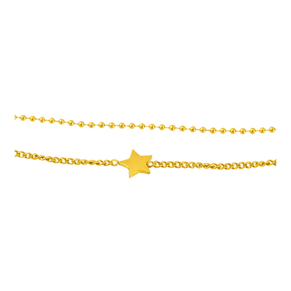 Gold Twisted Star Charm Bracelet
