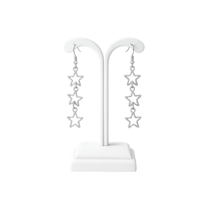 Triple Hollow Star Drop Earrings