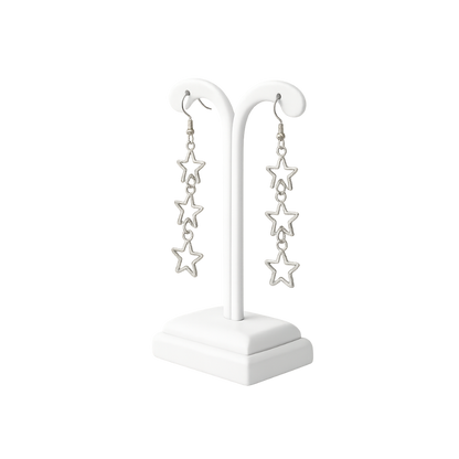 Triple Hollow Star Drop Earrings