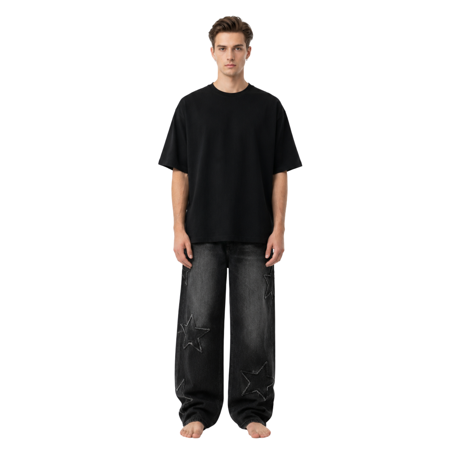 Star Patch Baggy Jeans