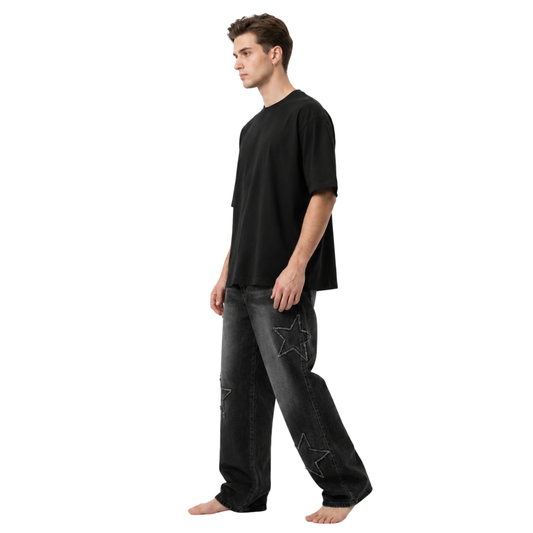 Star Patch Baggy Jeans