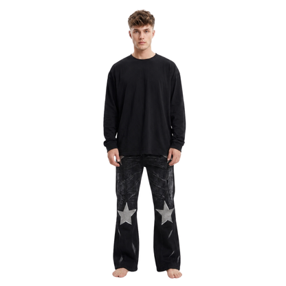 Rhinestone Star Flare Jeans