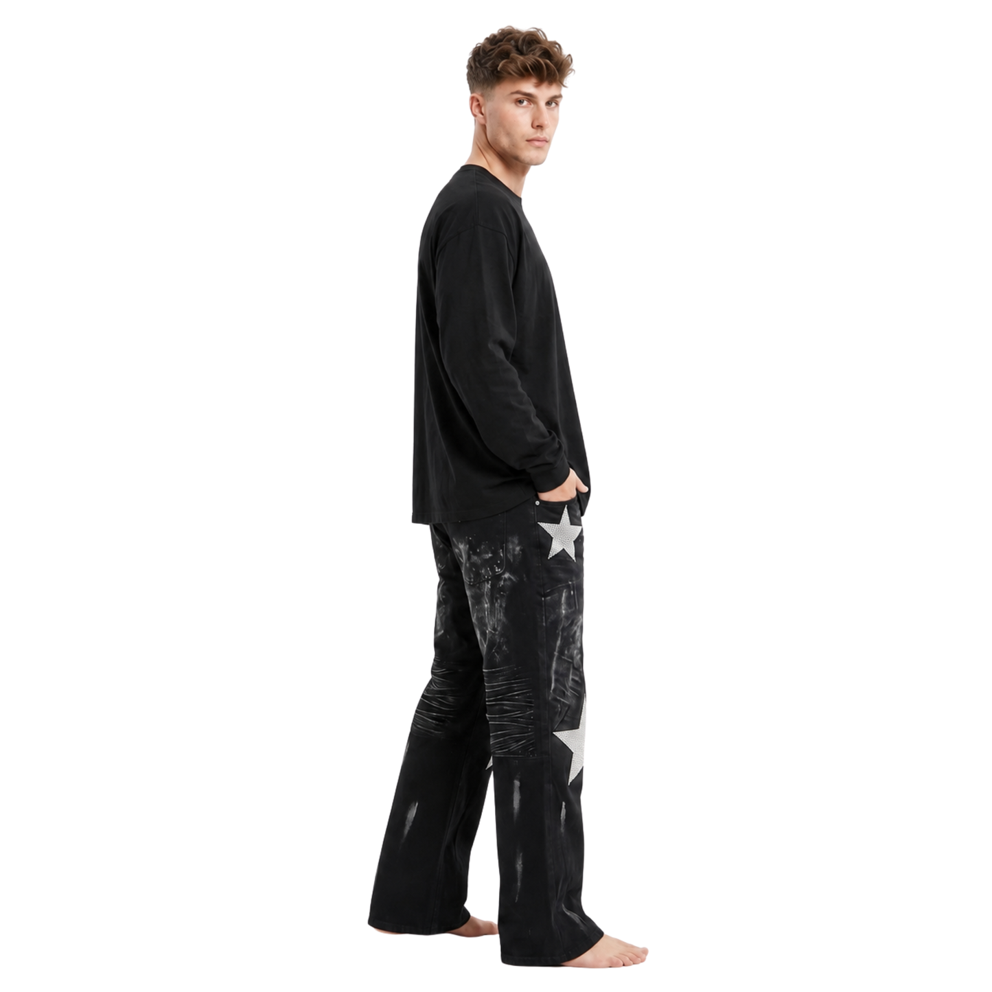 Rhinestone Star Flare Jeans