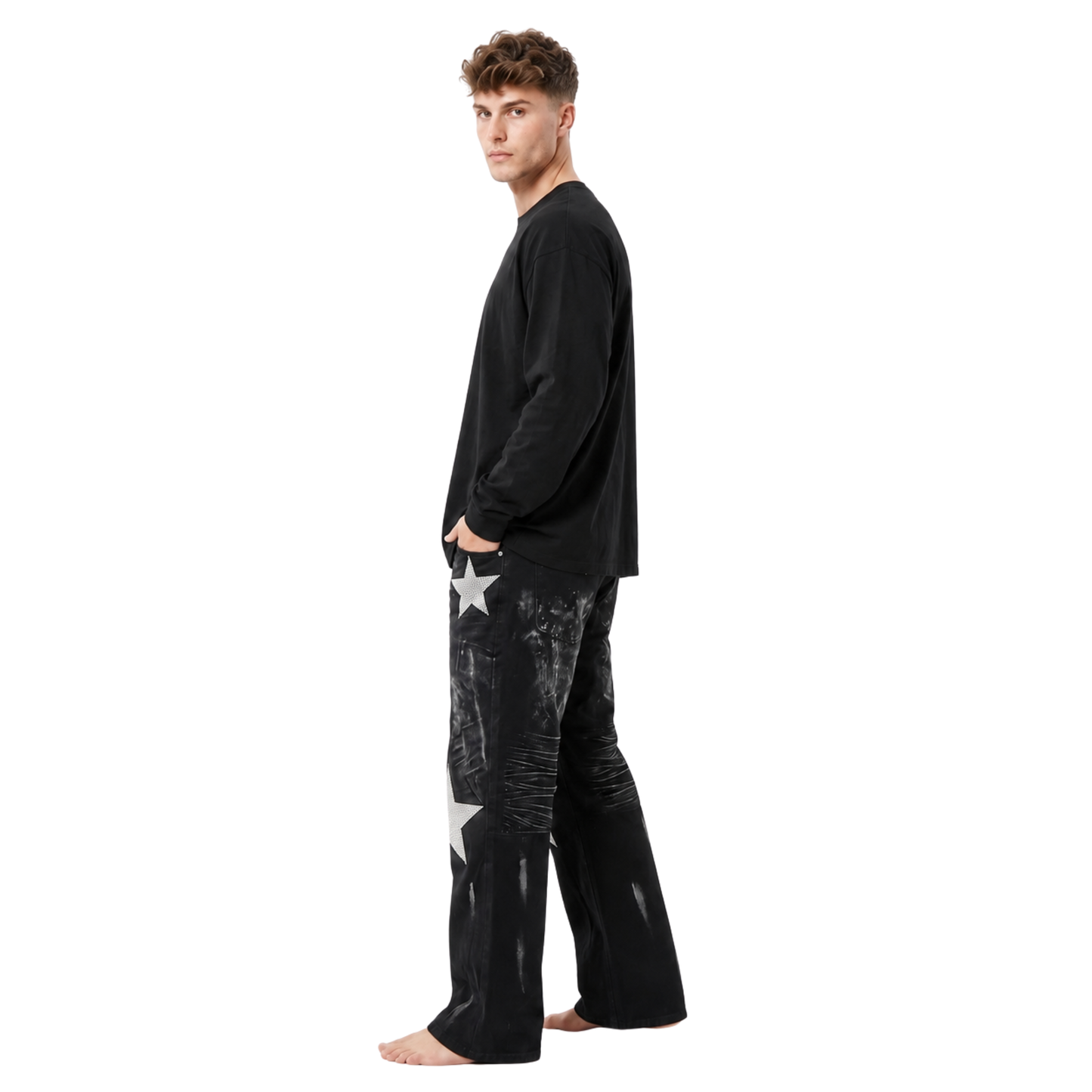 Rhinestone Star Flare Jeans