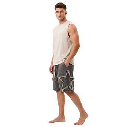 Frayed Street Denim Shorts