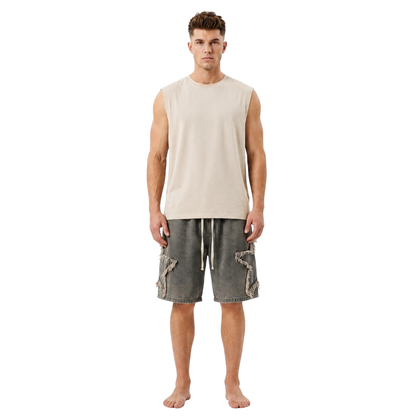 Frayed Street Denim Shorts