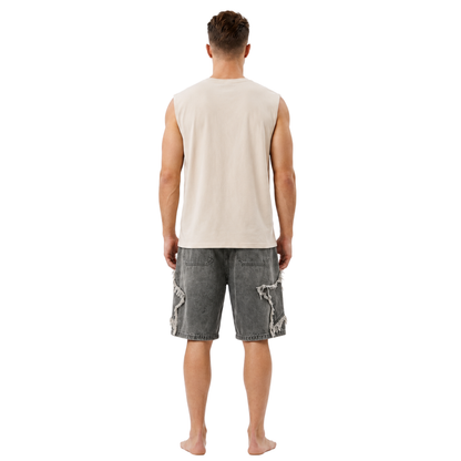 Frayed Street Denim Shorts
