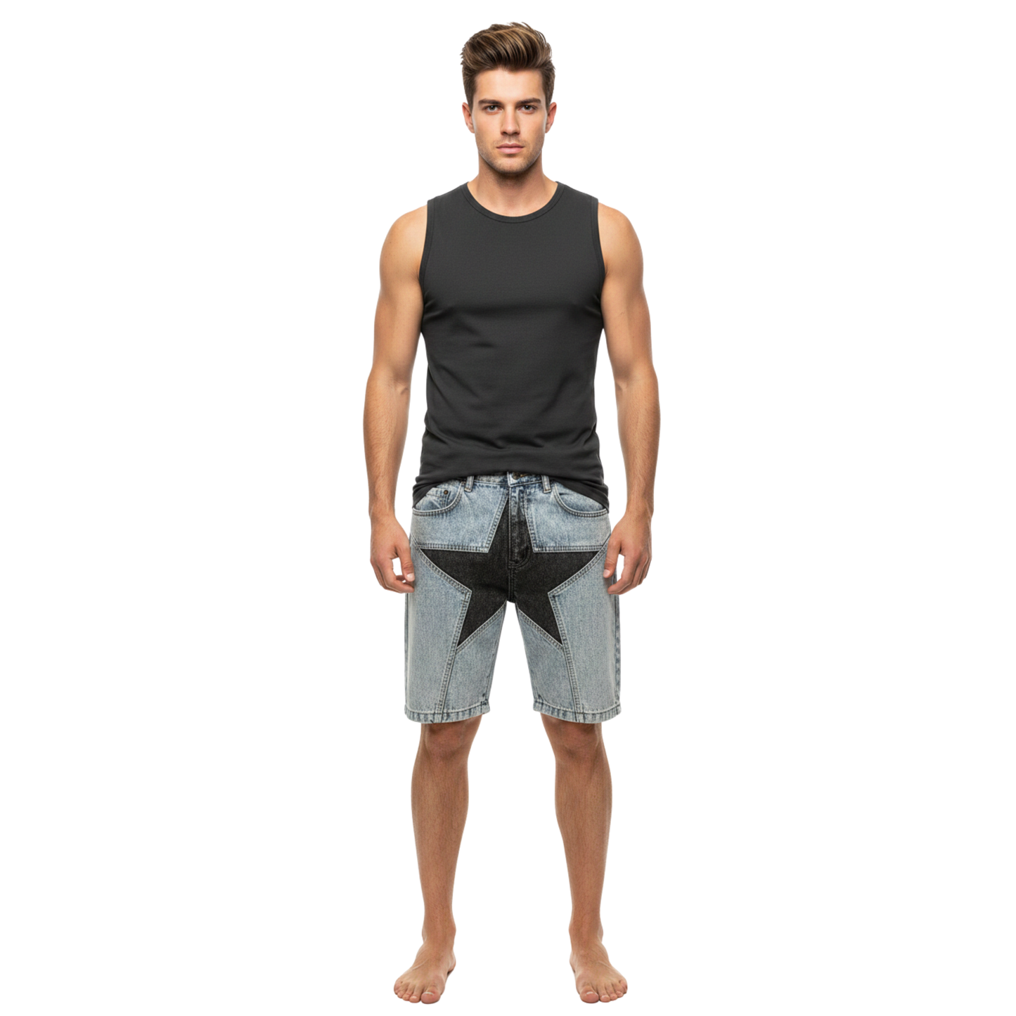 Star Patch Denim Jorts