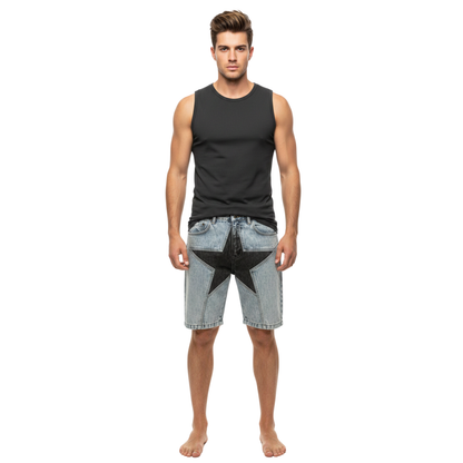 Star Patch Denim Jorts