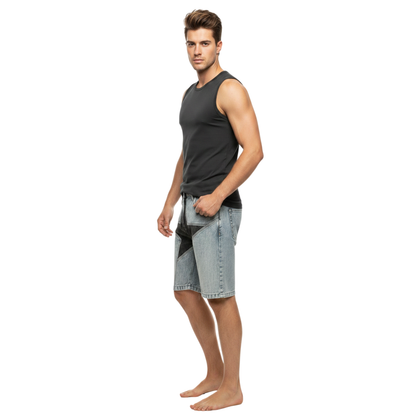 Star Patch Denim Jorts