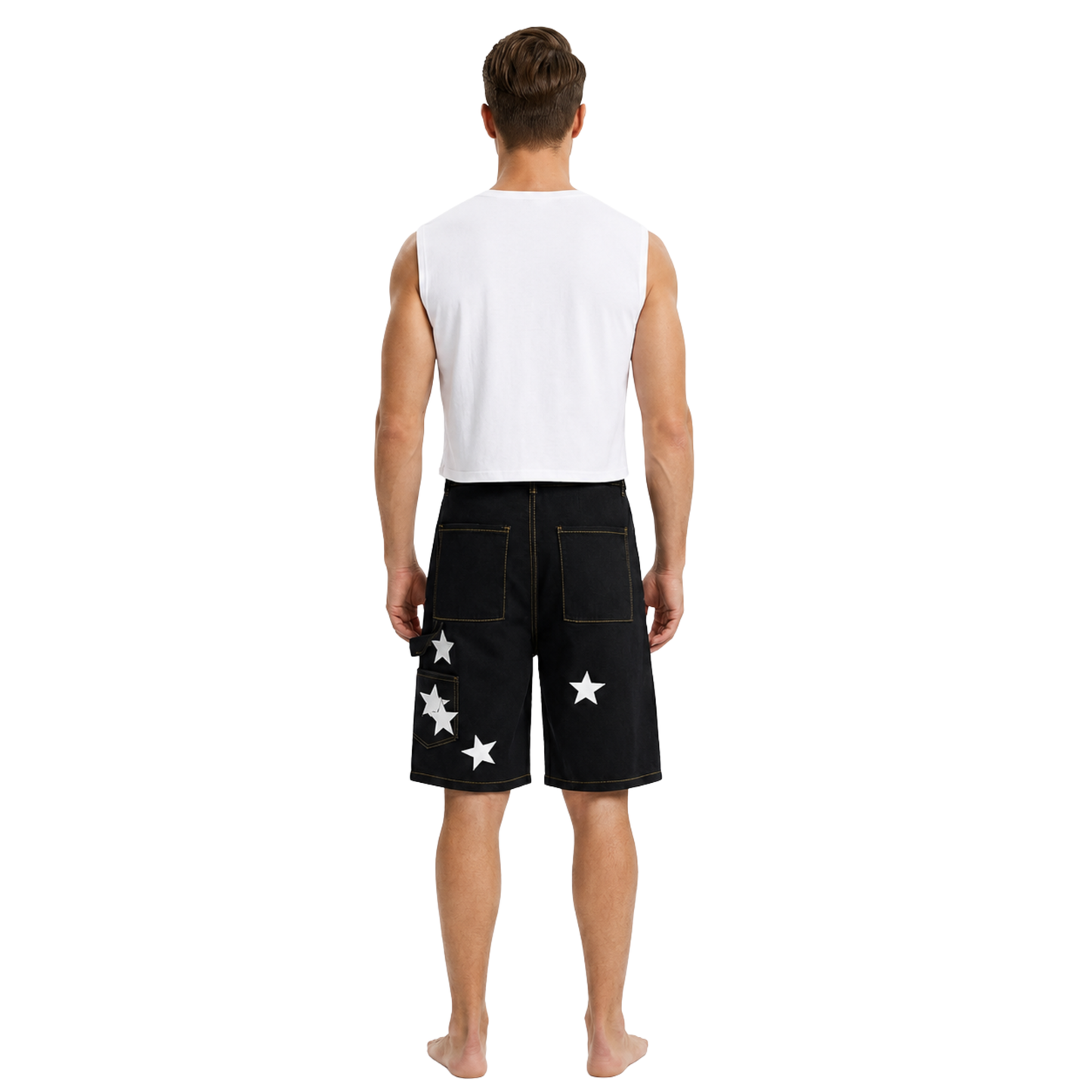 Star Embroidered Baggy Shorts