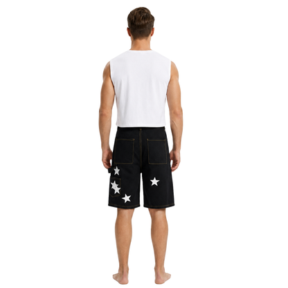 Star Embroidered Baggy Shorts