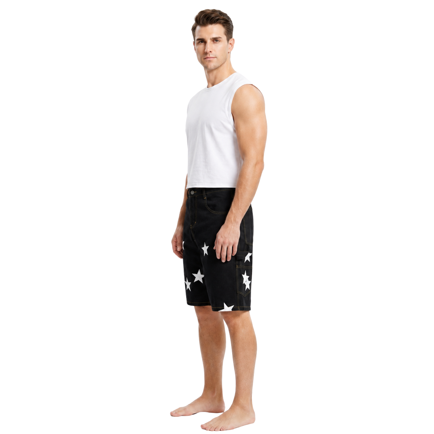 Star Embroidered Baggy Shorts