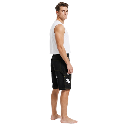Star Embroidered Baggy Shorts