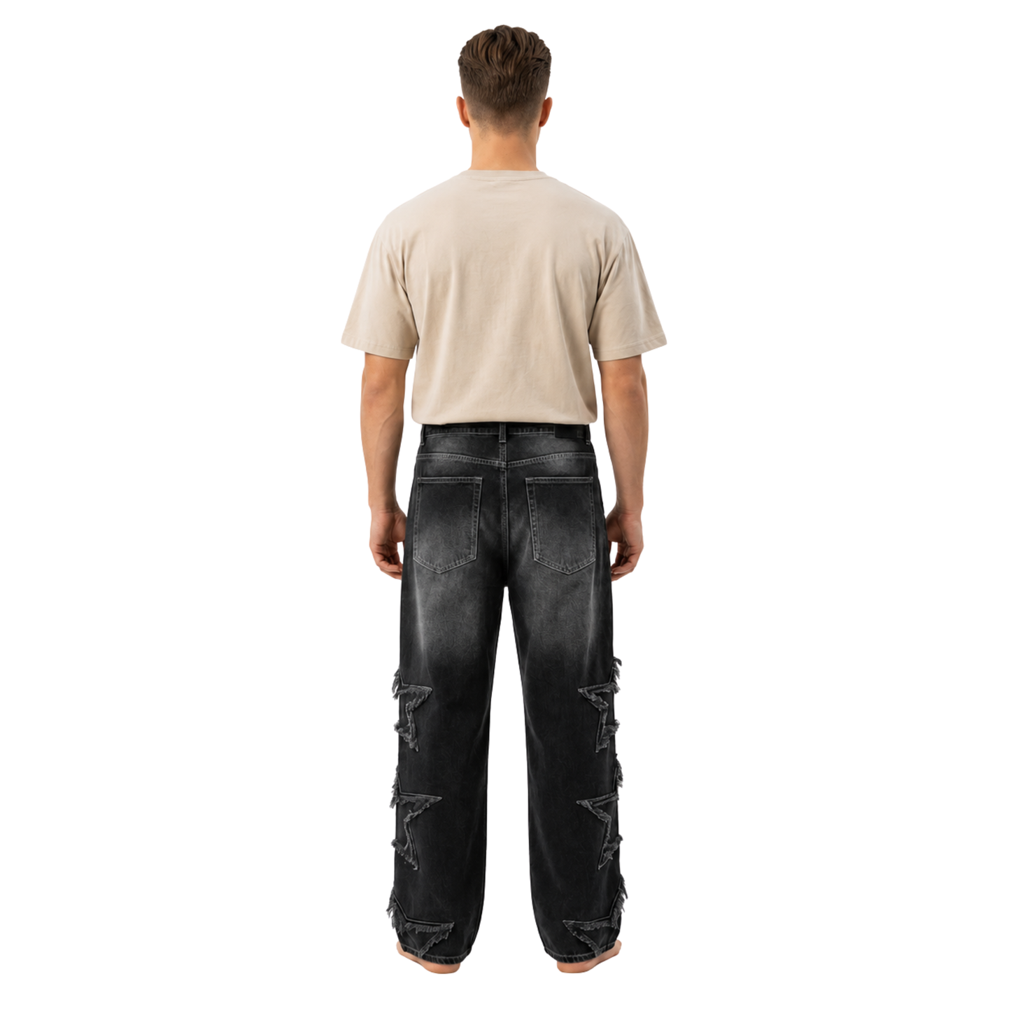 Distressed Star Baggy Jeans