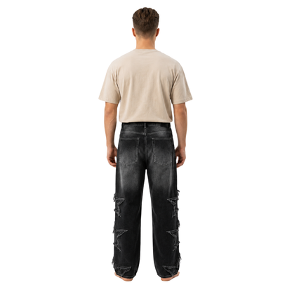 Distressed Star Baggy Jeans