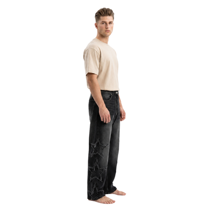 Distressed Star Baggy Jeans
