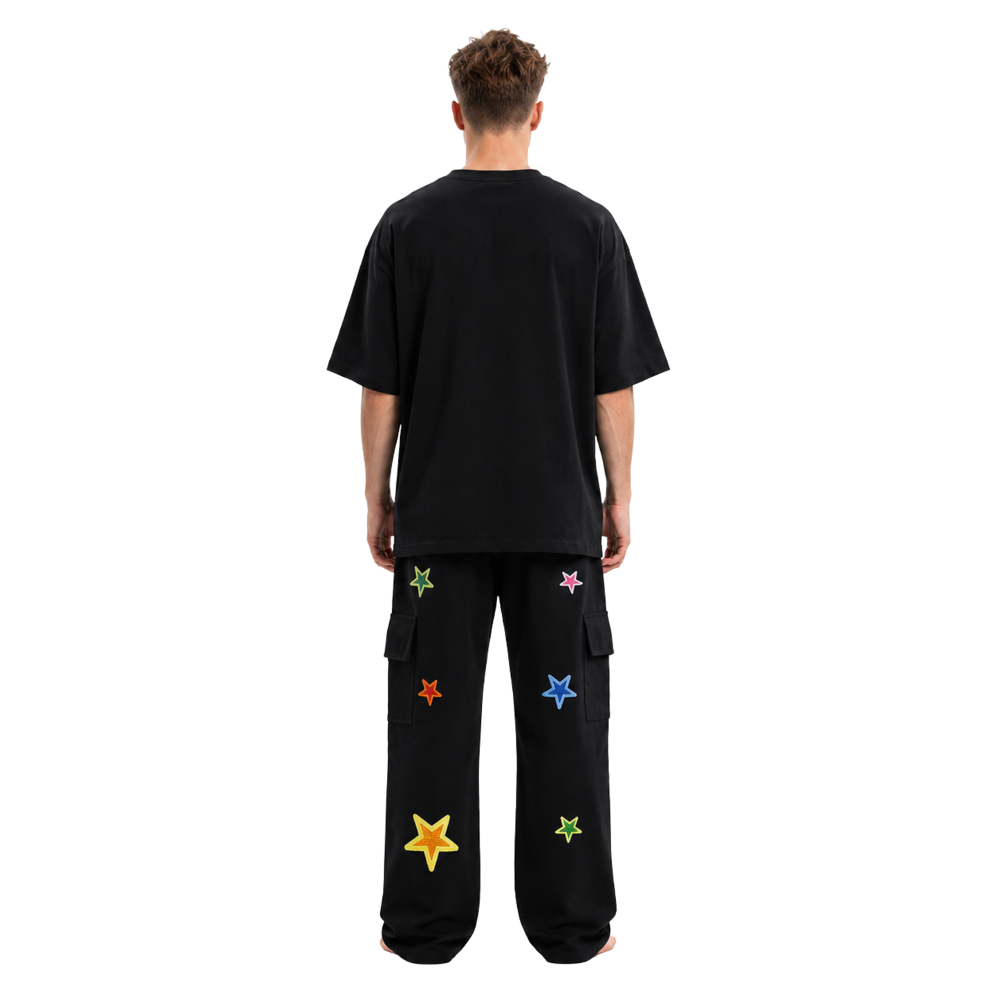 Embroidered Star Cargo Pants