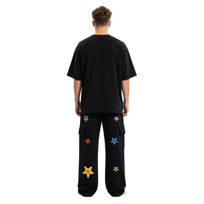 Embroidered Star Cargo Pants
