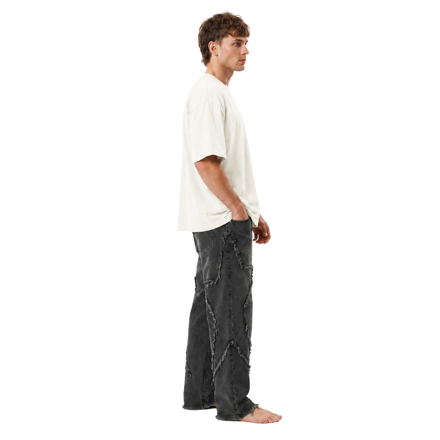 Distressed Star Straight Jeans