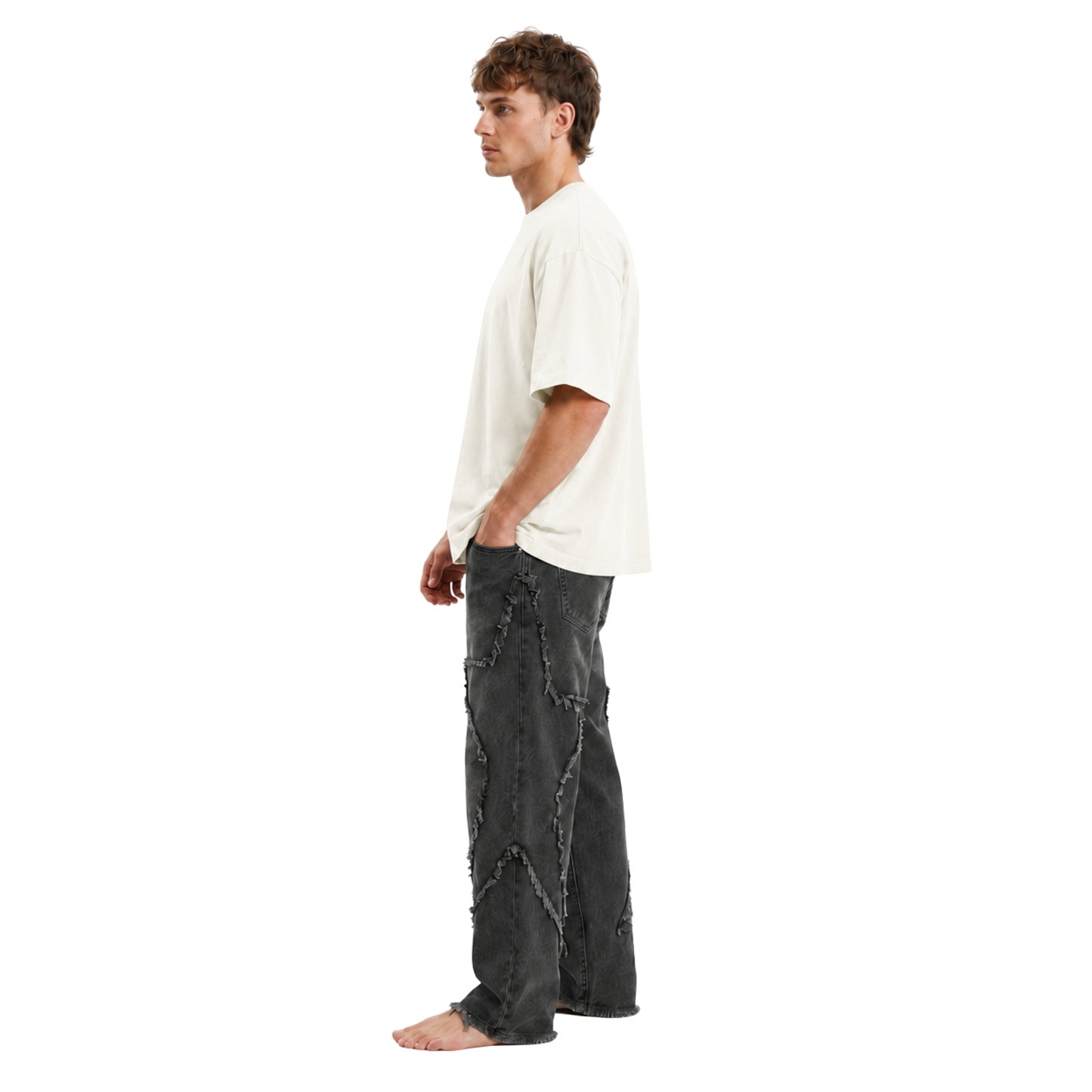 Distressed Star Straight Jeans
