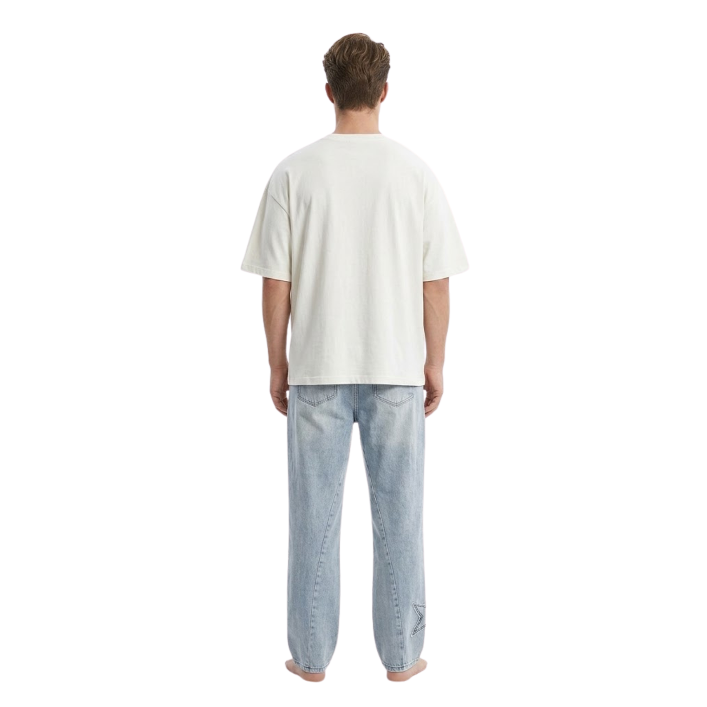 Star Patch Straight Jeans