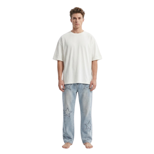 Star Patch Straight Jeans
