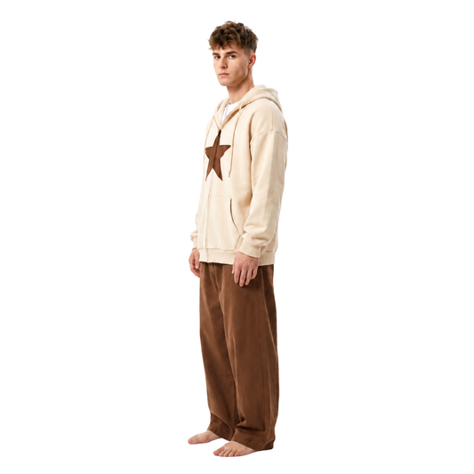 Oversized Star Zip Hoodie