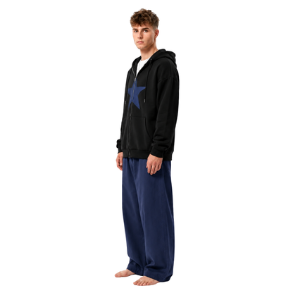 Oversized Star Zip Hoodie